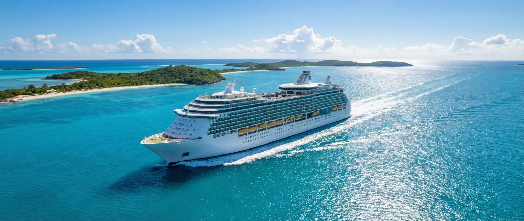 Luxury Cruise Ship at Sunset